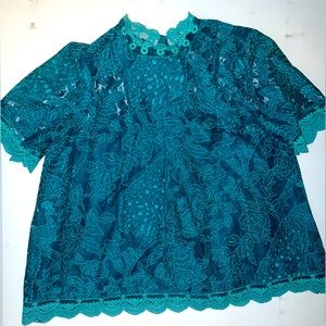 High Neck Lace Blouse